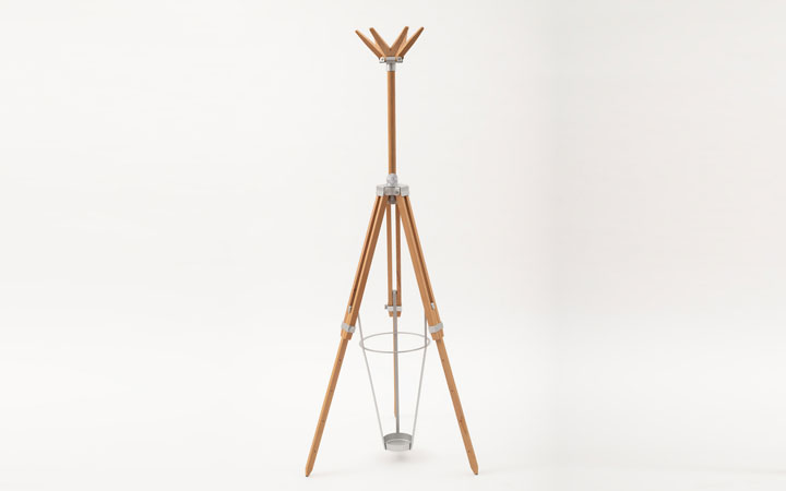 Trespolone Tripod W-Coat Hanger by Danese Artemide Design Accessories